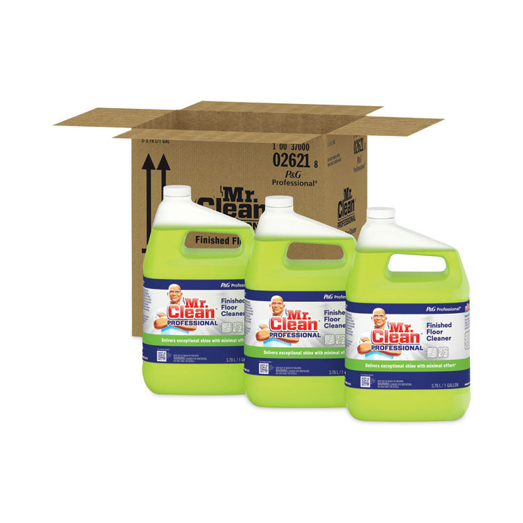Mr. Clean - Finished Floor Cleaner, Lemon Scent, 1 gal Bottle, 3/Carton