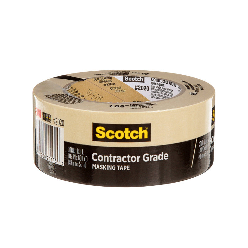 Contractor Grade Masking Tape, 1.88 in x 60.1 yd (48mm x 55m), 1 Roll