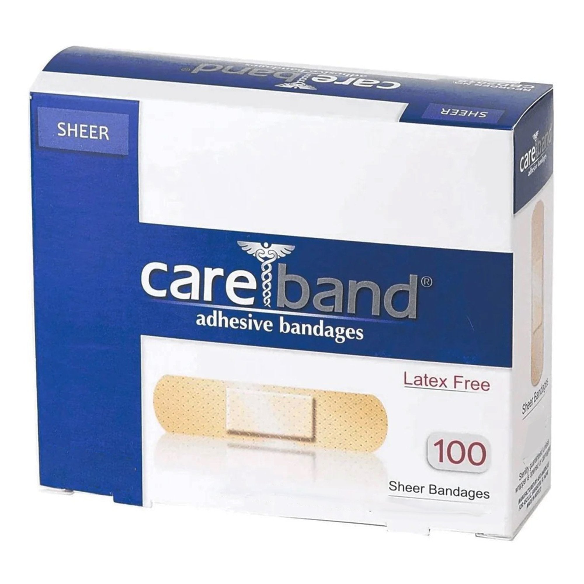 ASO Corp - Adhesive Strip Careband™ 3/8 X 1-1/2 Inch Plastic Rectangle Sheer Sterile [100/BX]