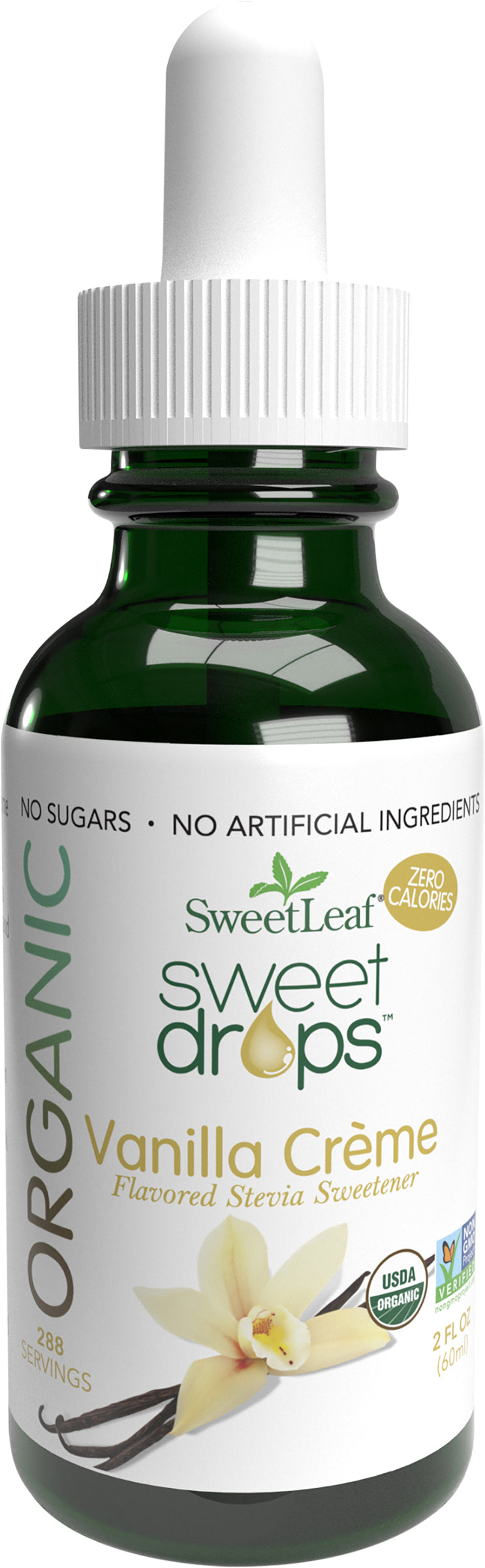 SweetLeaf Sweet Drops Vanilla Creme Flavored Stevia Sweetener 2 fl oz - Case of 3