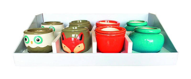 SOUTHERN PATIO - Southern Patio 7.3 in. H X 14.8 in. W X 28.1 in. D X 15 in. D Ceramic Flower Pot Assorted - Case of 8