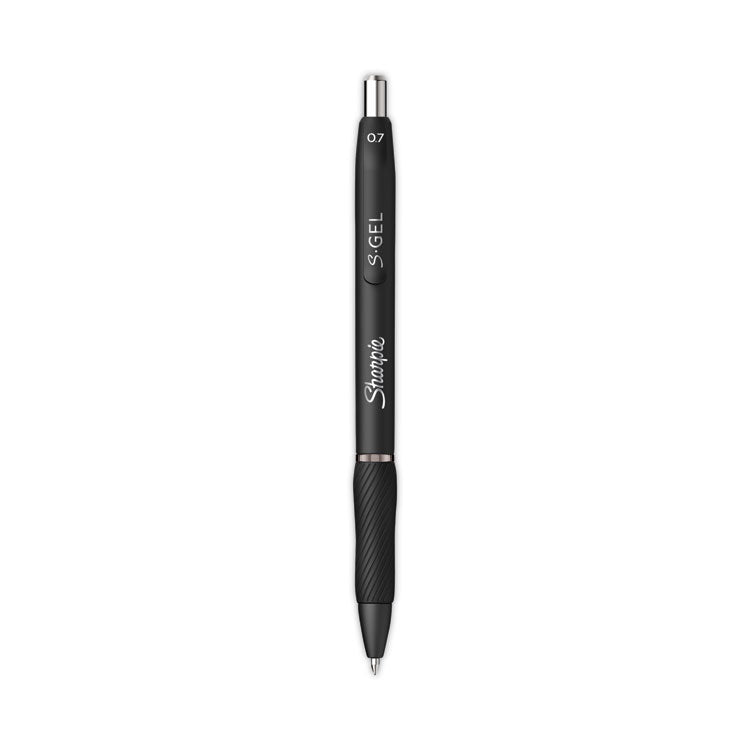 Sharpie S-Gel - S-Gel High-Performance Gel Pen, Retractable, Medium 0.7 mm, Blue Ink, Black Barrel, 36/Pack