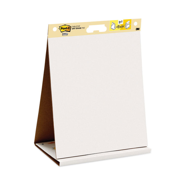 Post-it Easel Pads Super Sticky - Pad Plus Tabletop Easel Pad with Self-Stick Sheets and Dry Erase Board, Unruled, 20 x 23, White, 20 Sheets