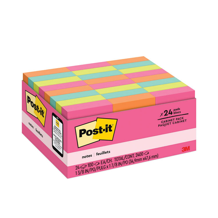 Post-it Notes - Original Pads in Poptimistic Colors, Value Pack, 1.38" x 1.88", 100 Sheets/Pad, 24 Pads/Pack