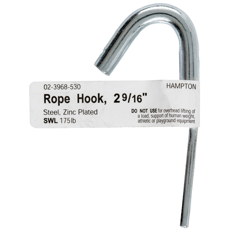 HAMPTON - Hampton Small Zinc-Plated Silver Steel 2.5625 in. L Rope Binding Hook 175 lb 1 pk - Case of 10
