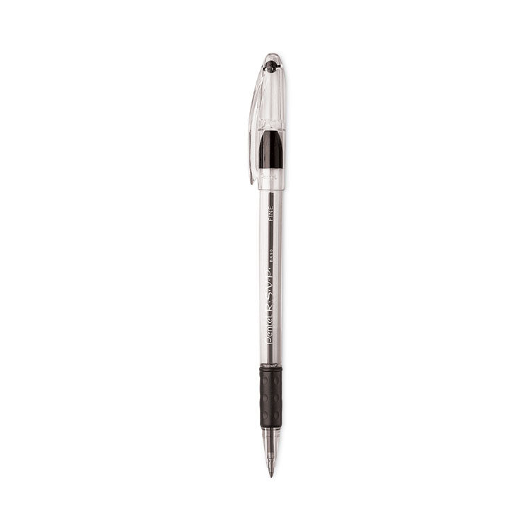 Pentel - R.S.V.P. Ballpoint Pen Value Pack, Stick, Fine 0.7 mm, Black Ink, Clear/Black Barrel, 24/Pack