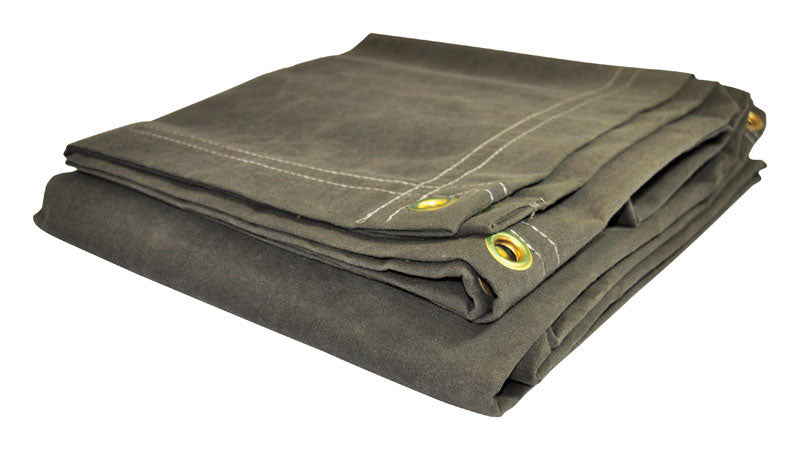FOREMOST TARP CO. - Foremost Tarp Co. Dry Top 8 ft. W X 10 ft. L Heavy Duty Canvas Tarp Olive