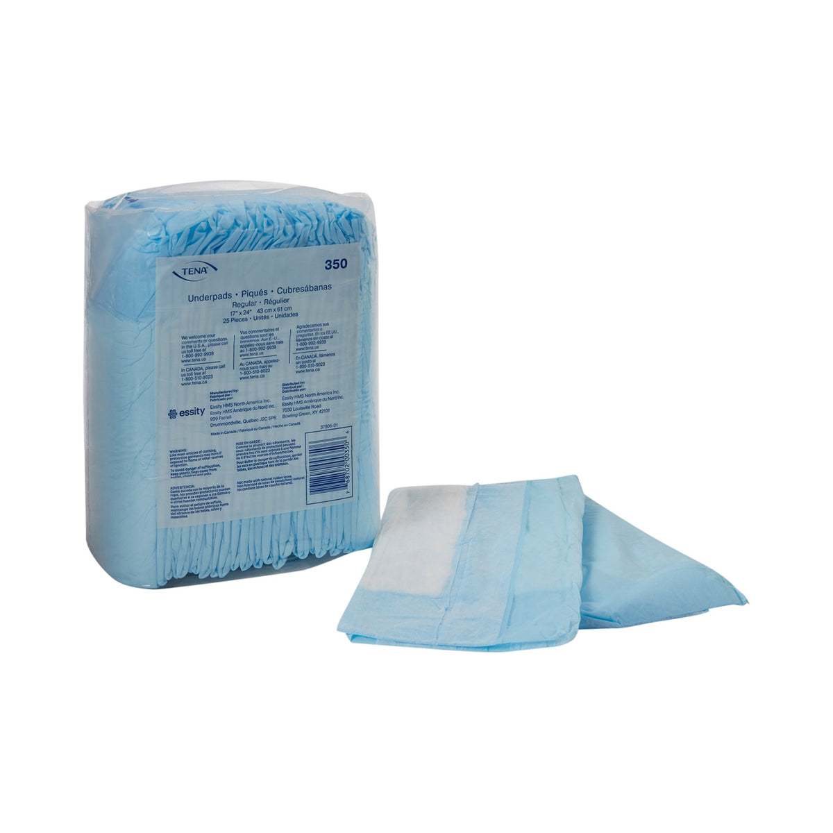Essity HMS North America Inc - Disposable Underpad TENA® Regular 17 X 24 Inch Fluff Light Absorbency [1/PK]