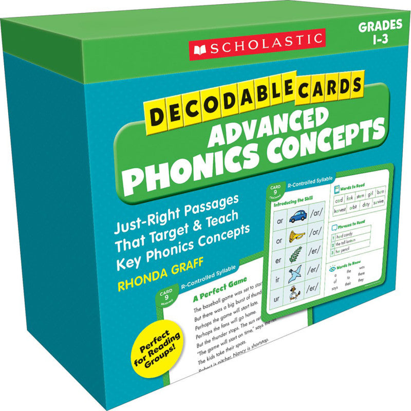 SCHOLASTIC TEACHING SOLUTIONS - Decodable Cards: Advanced Phonics Concepts