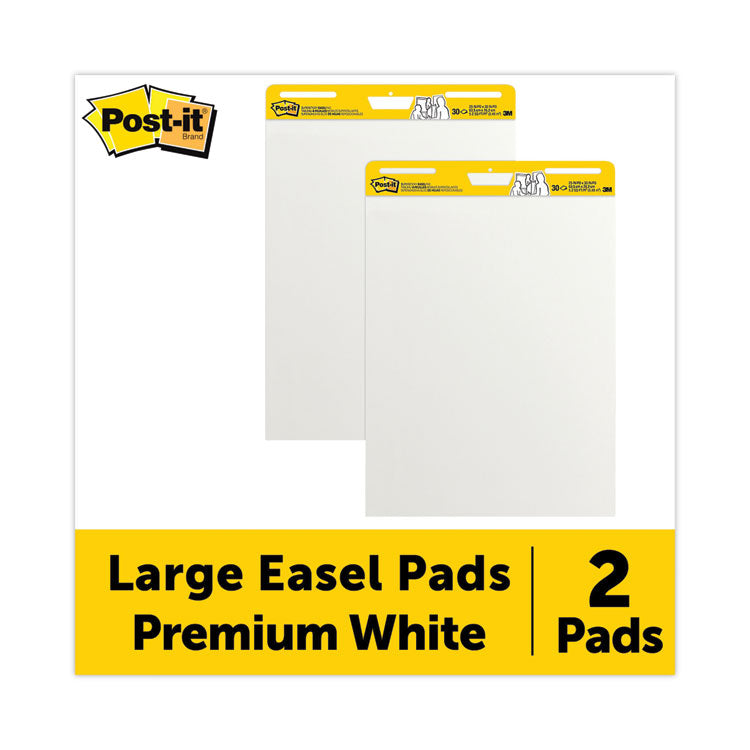 Post-it Easel Pads Super Sticky - Vertical-Orientation Self-Stick Easel Pads, Unruled, 25 x 30, White, 30 Sheets, 2/Carton