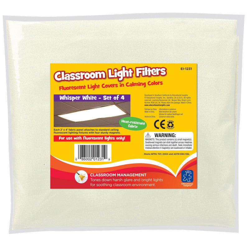 EDUCATIONAL INSIGHTS - Classroom Light Filters, Whisper White, Set of 4