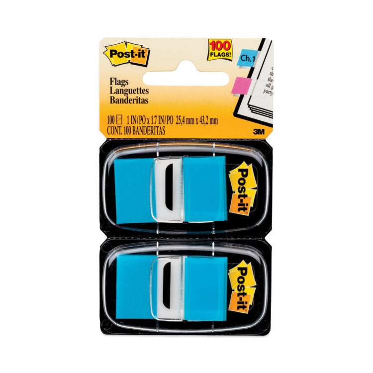 Post-it Flags - Standard Page Flags in Dispenser, Bright Blue, 100 Flags/Dispenser