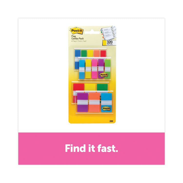 Post-it Flags - 0.5" and 1" Page Flag Value Pack, Nine Assorted Colors, 320/Pack