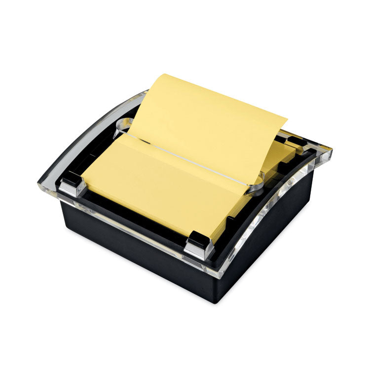 Post-it Pop-up Notes - Clear Top Pop-up Note Dispenser, For 3 x 3 Pads, Black, Includes 50-Sheet Pad of Canary Yellow Pop-up Pad