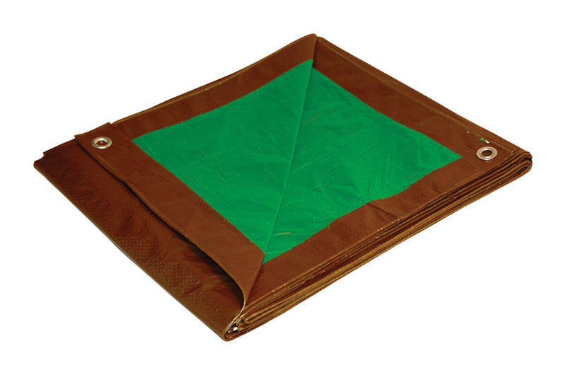 FOREMOST TARP CO. - Foremost Tarp Co. Dry Top 6 ft. W X 8 ft. L Medium Duty Polyethylene Reversible Tarp Brown/Green