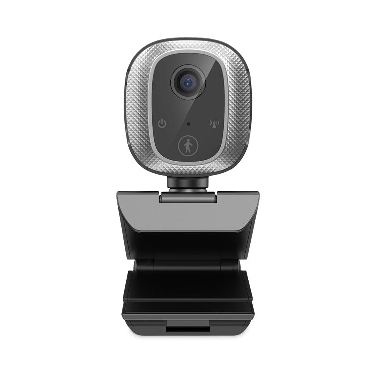 Adesso - CyberTrack M1 HD Fixed Focus USB Webcam with AI Motion/Facial Tracking, 1920 Pixels x 1080 Pixels, 2.1 Mpixels, Black/Silver