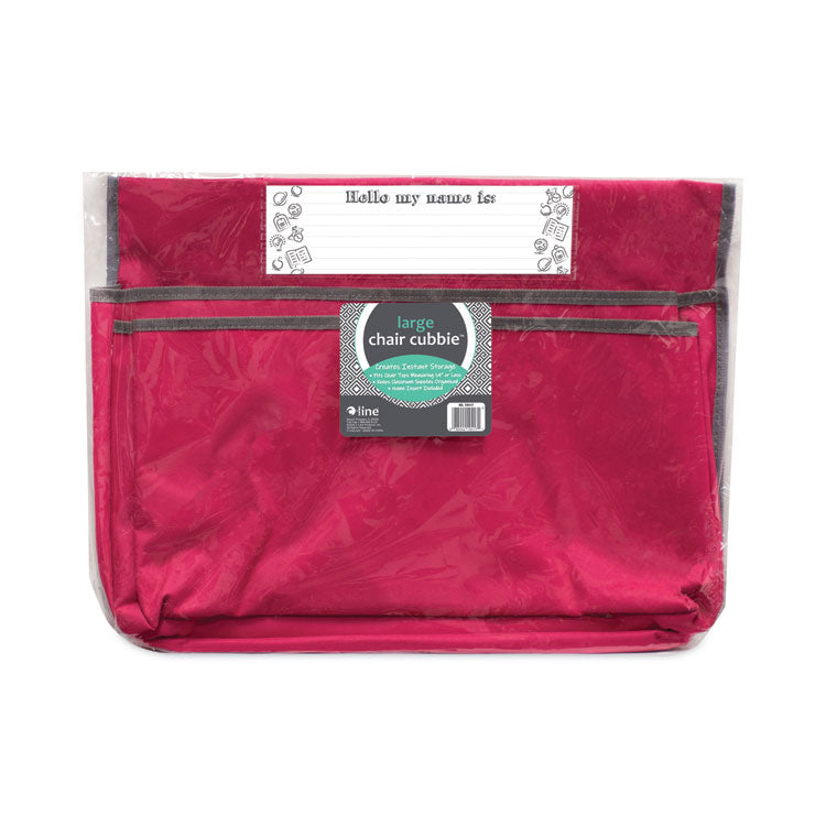 C-Line - Chair Cubbies for Most Classroom Chair Styles, Large, 18 x 13.25, Fabric/Vinyl, Sunset Red