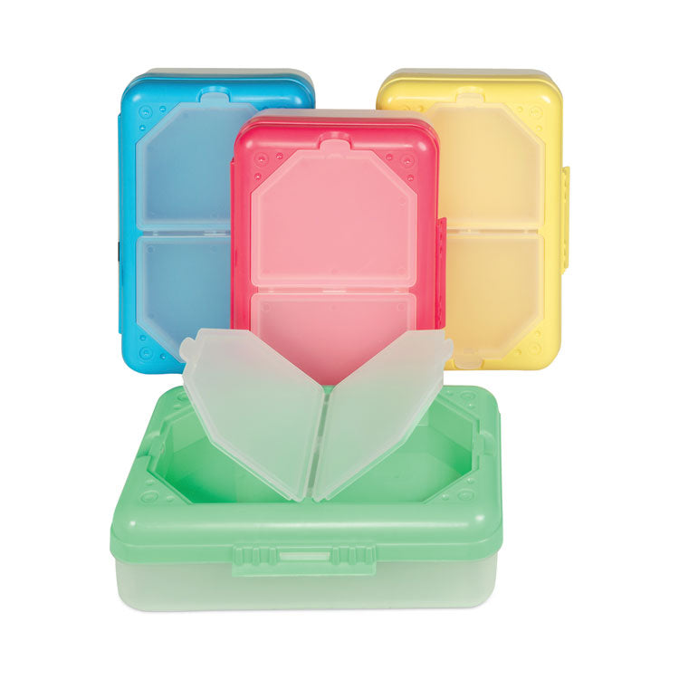 C-Line - Storage Box, 5.43 x 8.25 x 2.43, Seafoam Green, Seaside Blue, Sunset Red, Sunny Yellow, 12/Carton