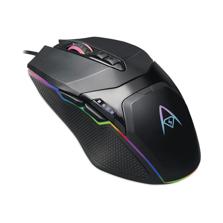Adesso - iMouse X5 Illuminated Seven-Button Gaming Mouse, USB 2.0, Left/Right Hand Use, Black