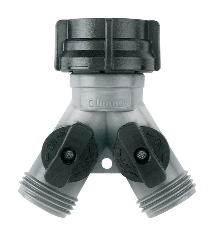 GILMOUR - Gilmour Polymer Threaded 2 Male/1 Female Y-Hose Connector with Shut Offs - Case of 12