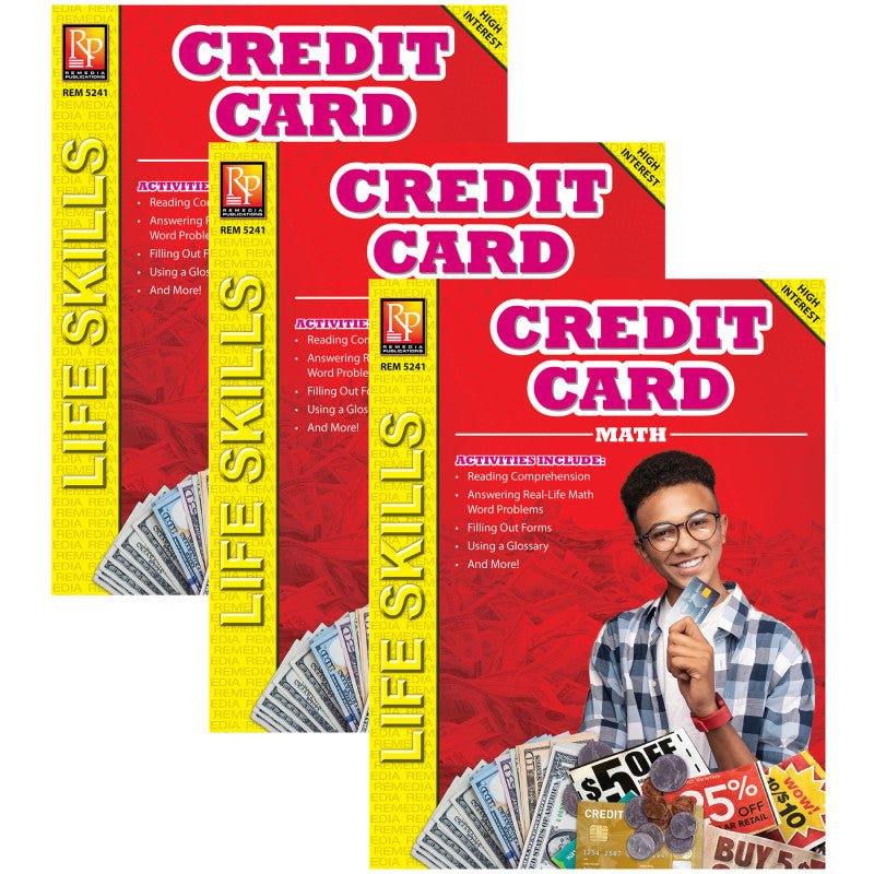 REMEDIA PUBLICATIONS - Credit Card Math: Life Skills Math Series, Pack of 3