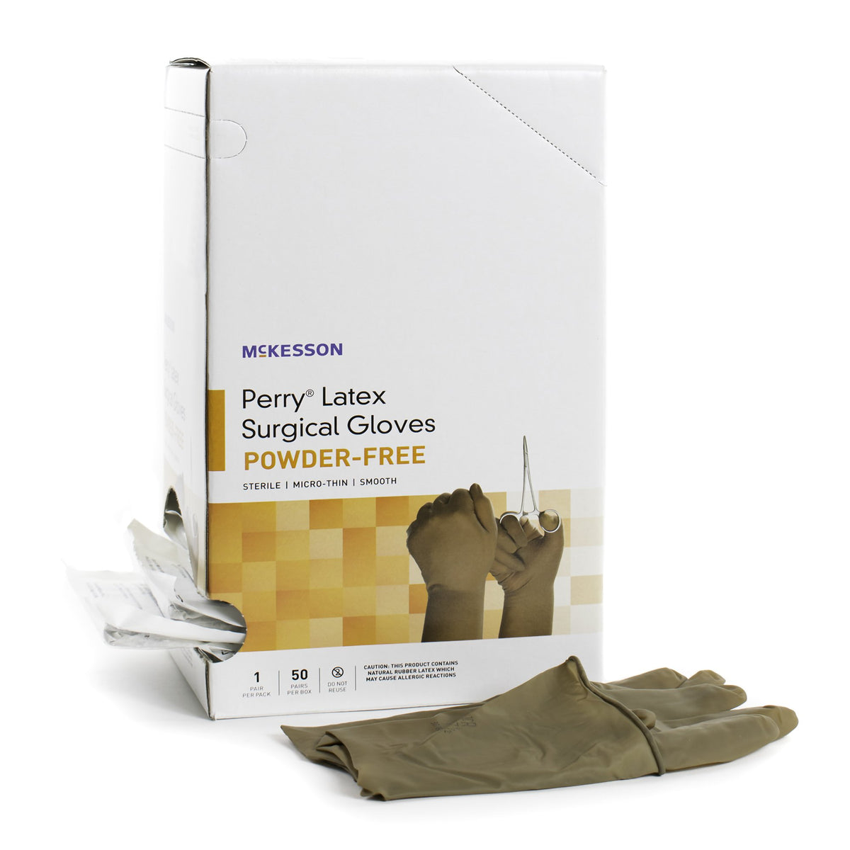 McKesson Brand - Surgical Glove McKesson Perry® Size 9 Sterile Latex Standard Cuff Length Smooth Brown Not Chemo Approved [200/CS]
