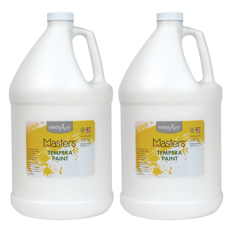 HANDY ART - Little Masters® Tempera Paint, White, Gallon, Pack of 2