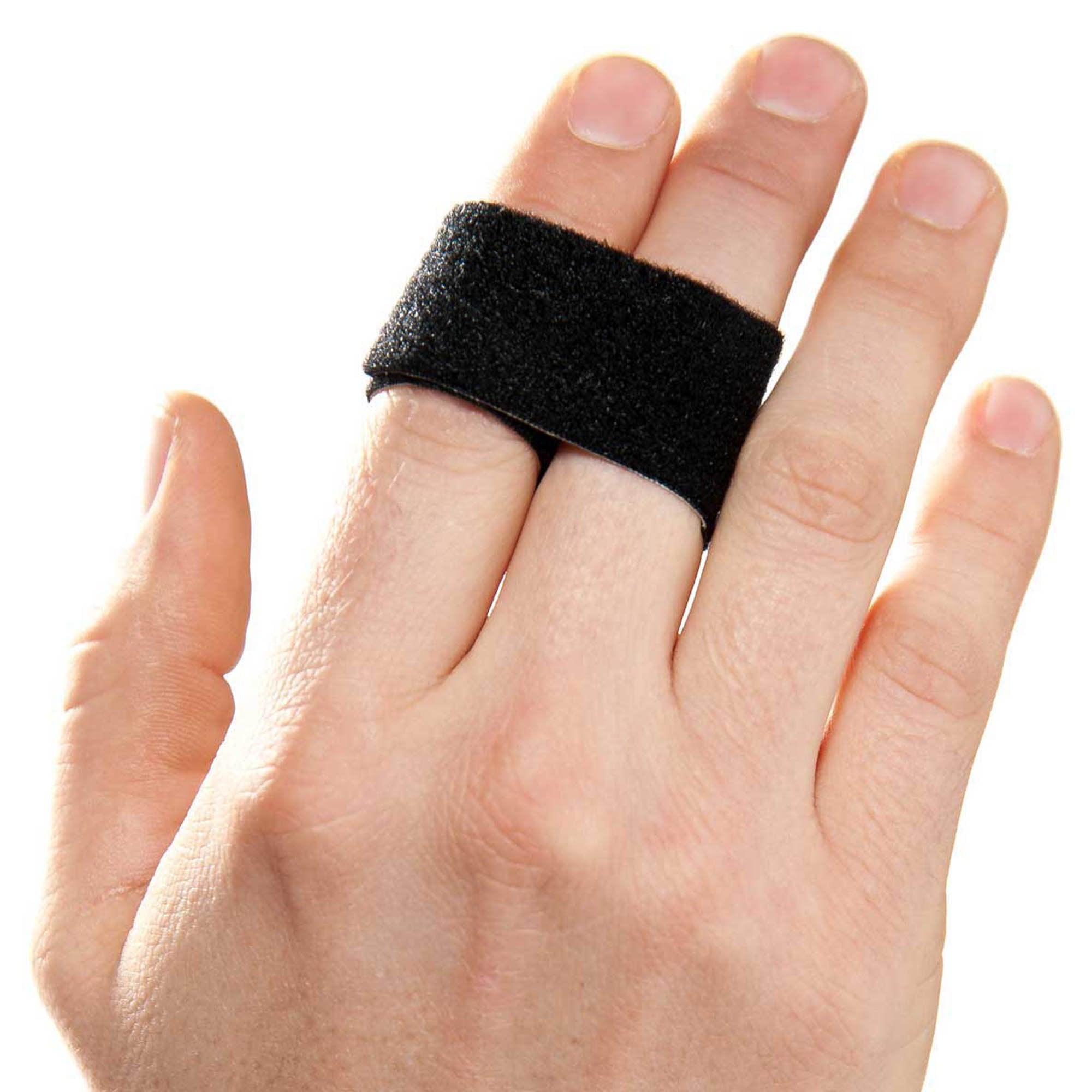 3 Point Products - Finger Wrap Splint 3pp® Buddy Loops® Adult One Size Fits Most Hook and Loop Strap Closure Finger Black [25/BX]