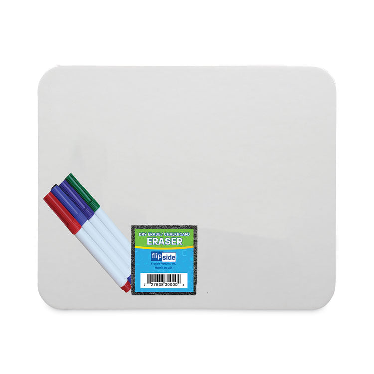 Flipside - Magnetic Dry Erase Board Set, 12 x 9, White, Assorted Color Markers, 12/Pack