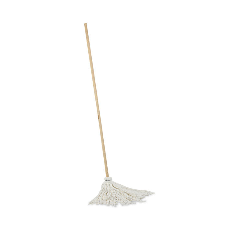 Boardwalk - Handle/Deck Mops, 16 oz White Rayon Head, 48" Oak Wood Handle
