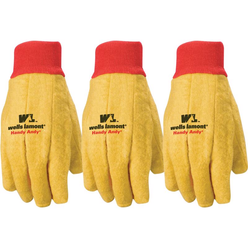 WELLS LAMONT - Wells Lamont Handy Andy Men's Indoor/Outdoor Chore Gloves Yellow One Size Fits All 3 pair