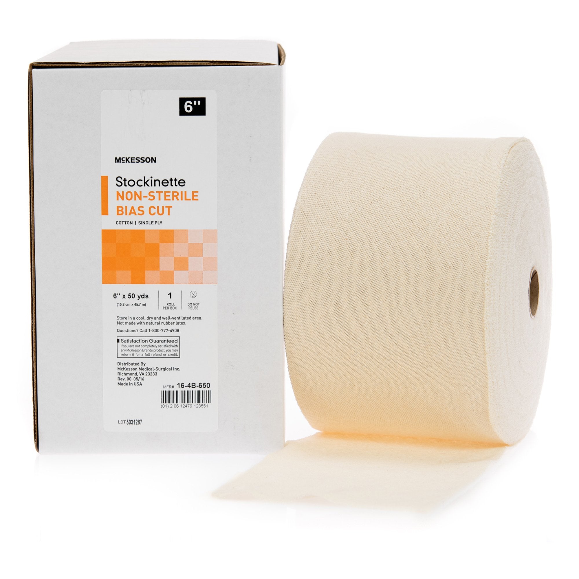 McKesson Brand - Bias Cut Stockinette McKesson Cotton 6 Inch X 50 Yard Size 2 Beige NonSterile [1/RL]