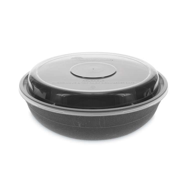 Pactiv Evergreen - EarthChoice Versa2Go Microwaveable Container, 30 oz, 6.8 x 6.8 x 2.2, Black/Clear, Plastic, 150/Carton