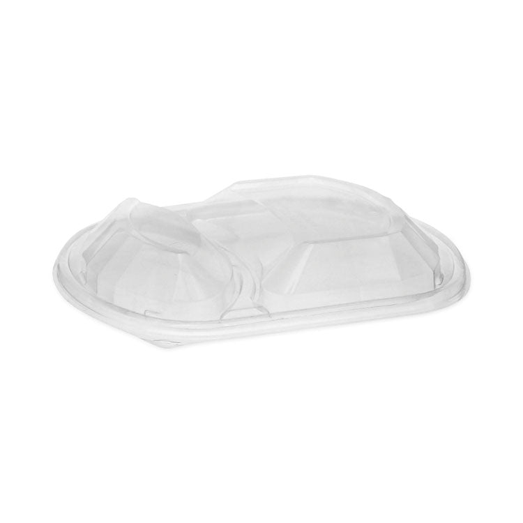 Pactiv Evergreen - ClearView MealMaster Lid with Fog Gard Coating, Large 2-Compartment Dome Lid, 9.38 x 8 x 1.25, Clear, Plastic, 252/Carton
