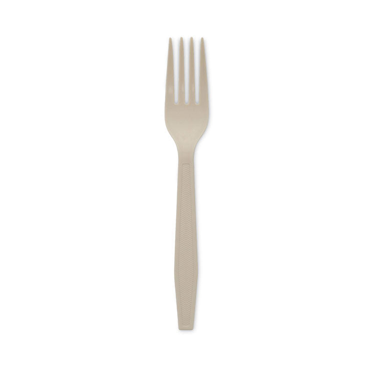 Pactiv Evergreen - EarthChoice PSM Cutlery, Heavyweight, Fork, 6.88", Tan, 1,000/Carton