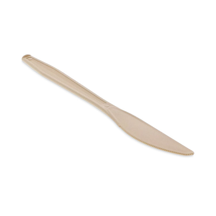 Pactiv Evergreen - EarthChoice PSM Cutlery, Heavyweight, Knife, 7.5", Tan, 1,000/Carton