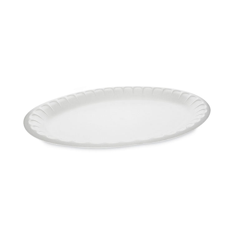 Pactiv Evergreen - Placesetter Satin Non-Laminated Foam Dinnerware, Oval Platter, 11.5 x 8.5, White, 500/Carton