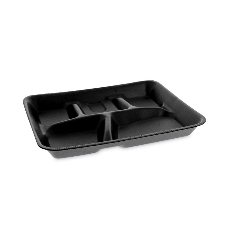 Pactiv Evergreen - Foam School Trays, 5-Compartment, 8.25 x 10.25 x 1, Black, 500/Carton