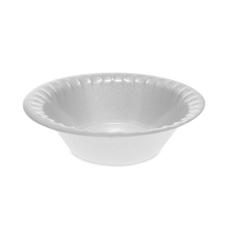 Pactiv Evergreen - Placesetter Deluxe Laminated Foam Dinnerware, Bowl, 12 oz, 6" dia, White, 1,000/Carton