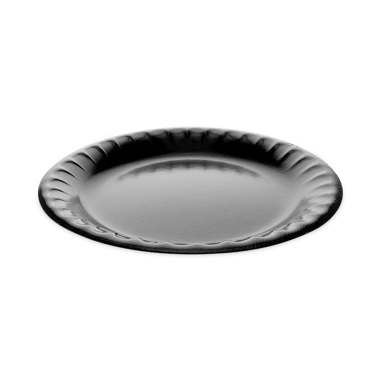 Pactiv Evergreen - Placesetter Deluxe Laminated Foam Dinnerware, Plate, 9" dia, Black, 500/Carton