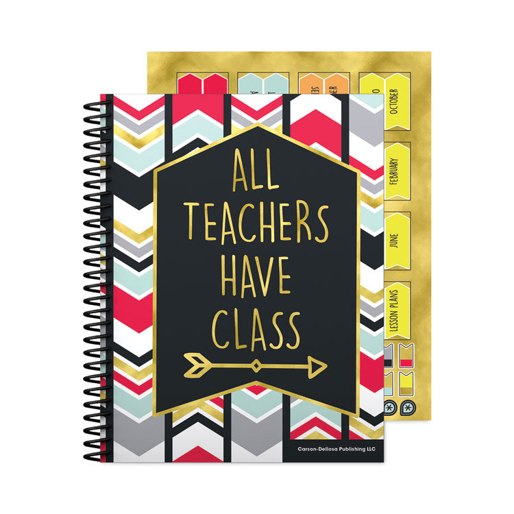 Carson-Dellosa Education - Teacher Planner, Weekly/Monthly, Two-Page Spread (Seven Classes), 11 x 8.5, Multicolor Cover, 2022-2023