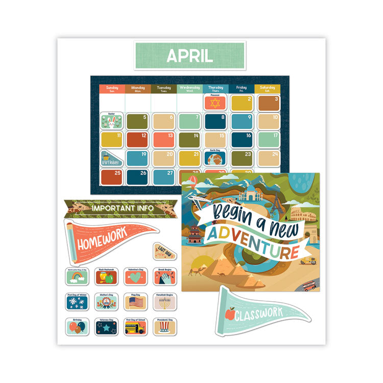 Carson-Dellosa Education - Calendar Bulletin Board Set, Let's Expolore, 123 Pieces
