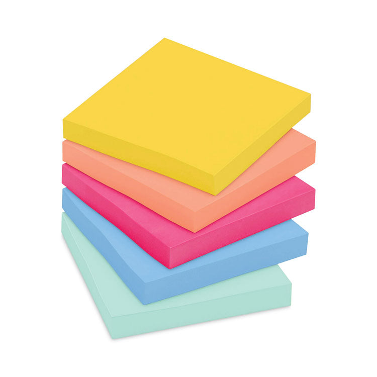 Post-it Notes Super Sticky - Note Pads in Summer Joy Collection Colors, 3" x 3", Summer Joy Collection Colors, 90 Sheets/Pad, 5 Pads/Pack