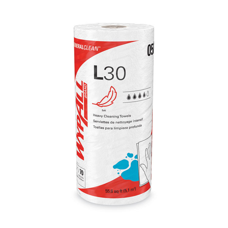 WypAll - L30 Towels, 11 x 10.4, White, 70 Sheets/Roll