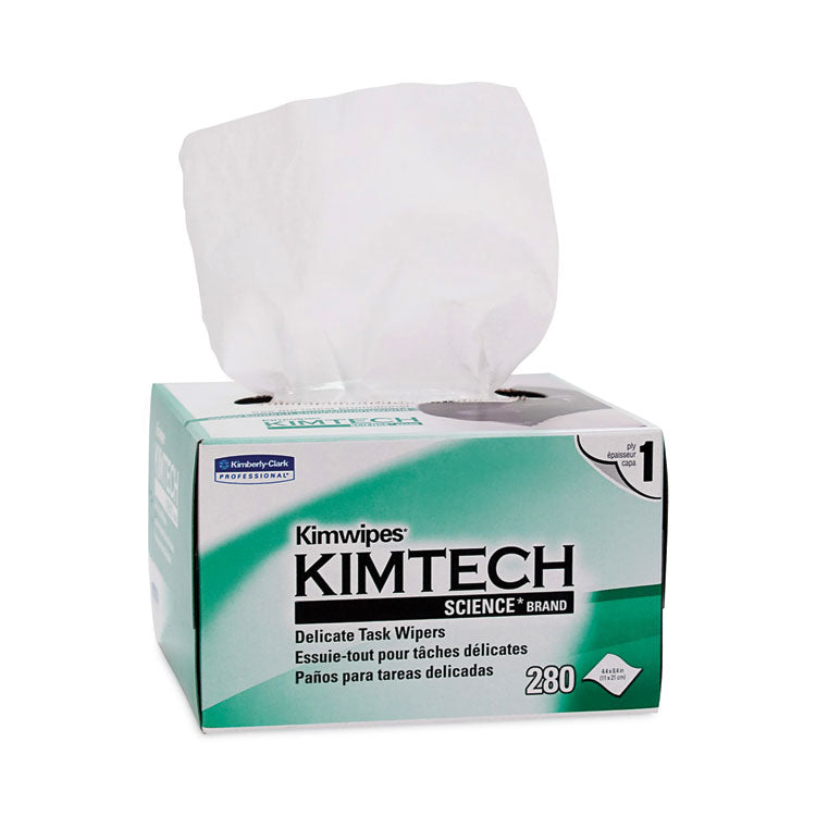 Kimtech - Kimwipes Delicate Task Wipers, 1-Ply, 4.4 x 8.4, 280/Box, 30 Boxes/Carton