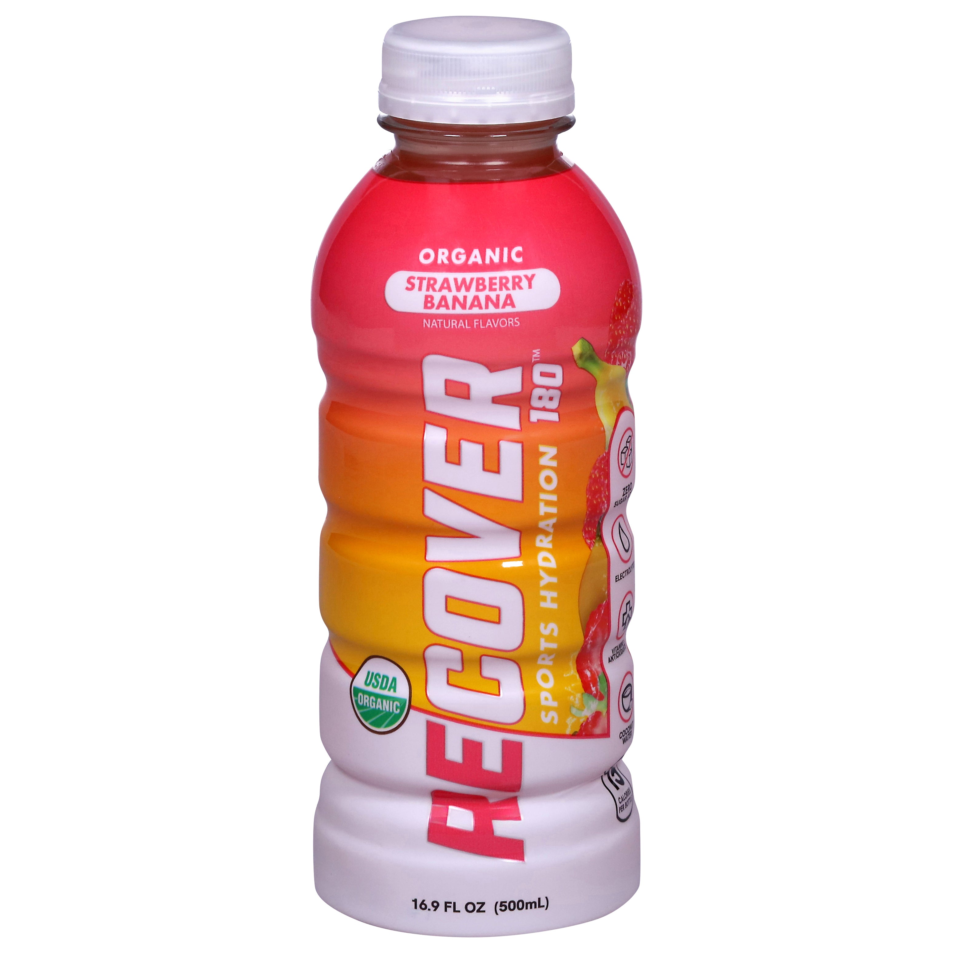 Recover 180 Organic Strawberry Banana Sports Hydration 16.9 fl oz - Case of 12