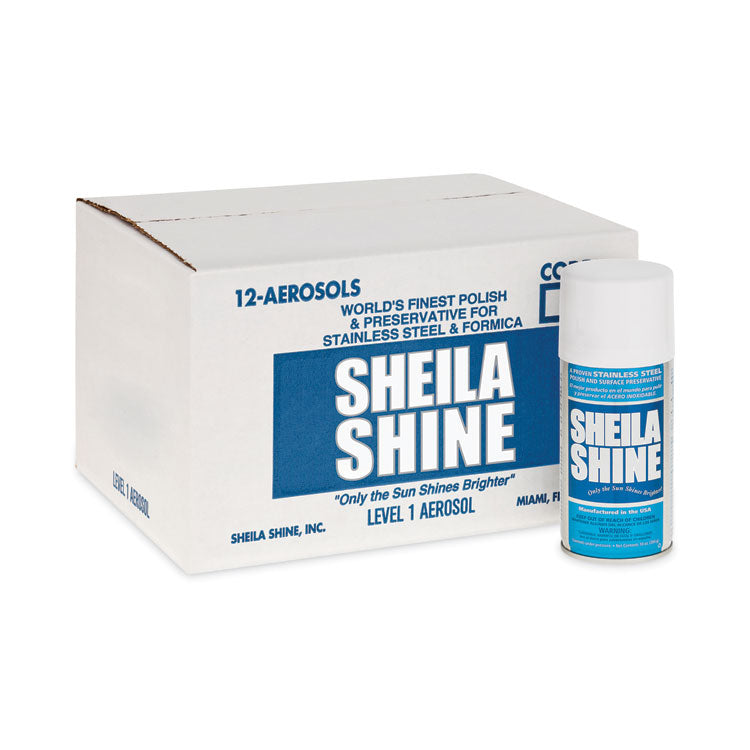 Sheila Shine - Stainless Steel Cleaner and Polish, 10 oz Aerosol Spray, 12/Carton