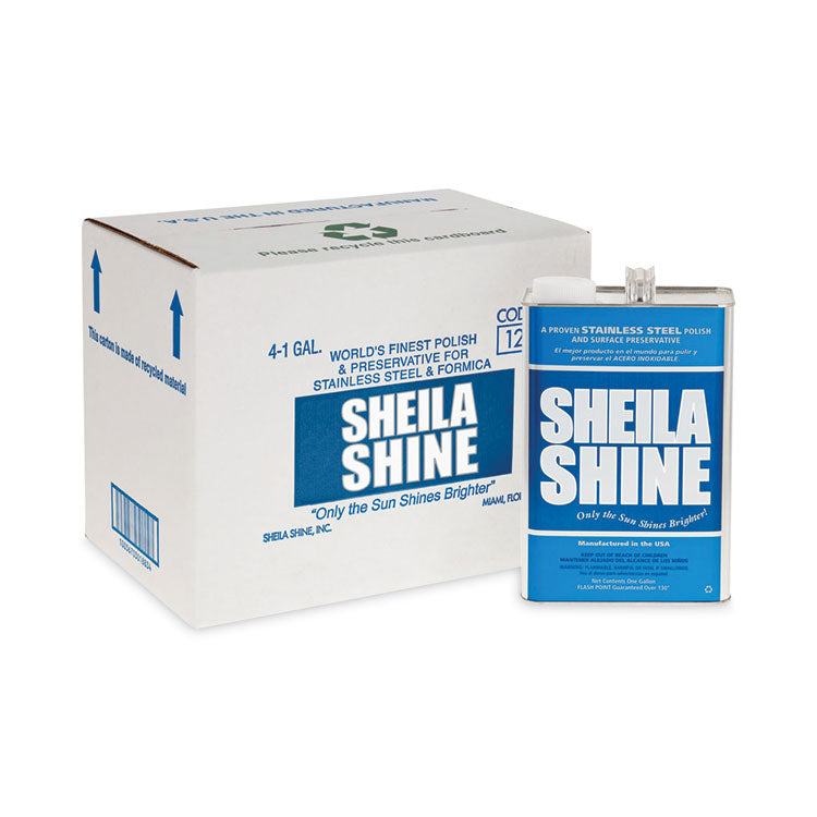 Sheila Shine - Stainless Steel Cleaner and Polish, 1 gal Can, 4/Carton