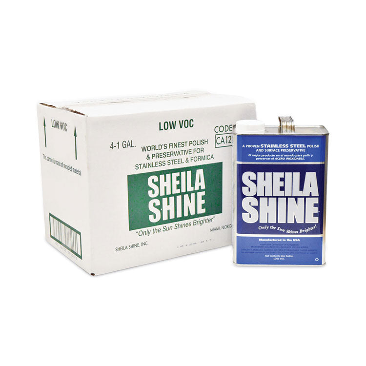 Sheila Shine - Low VOC Stainless Steel Cleaner and Polish, 1 gal Can, 4/Carton