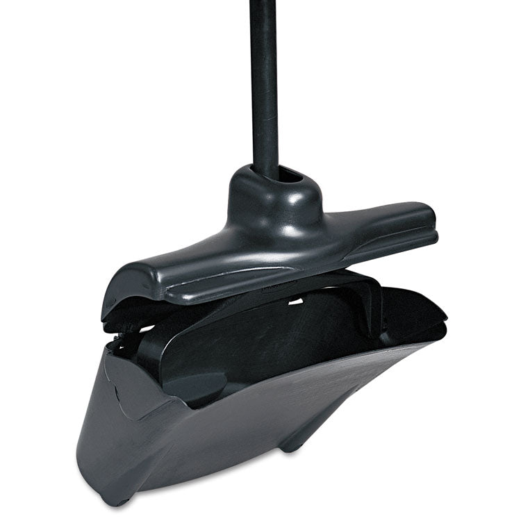 Rubbermaid Commercial - Lobby Pro Upright Dustpan, with Cover, 12.5w x 37h, Plastic Pan/Metal Handle, Black
